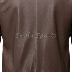 Chaqueta de Cuero para Motociclista, Estilo Casual, Ajustada, Elegante, Color Marrón, Personalizada, de Alta Calidad OEM, en Oferta, para Hombre - Product Image 5