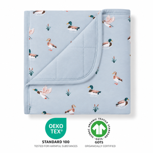 Duck Pattern Baby Play Mat <b>Quilted</b> Organic Cotton Pastoral Style All-Season Blanket from Viet Nam - Product Image 3