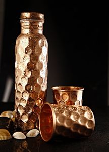 Premium <b>Copper</b> <b>Bottle</b> for <b>Drinking</b> Water Ayurvedic Health Leakproof Lid Eco Friendly Durable Reusable Handmade <b>Bottle</b> - Product Image 5