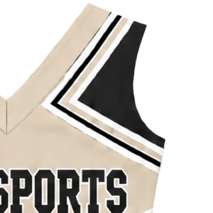 Haut d'uniforme de cheerleading sans manches, col en V, pour femmes et filles, idéal pour les spectacles d'équipe, la danse et l'entraînement sportif - Product Image 3