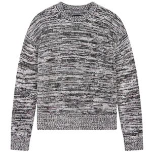 Pull en tricot à col rond pour homme, en fil mélangé, blanc kaki, manches longues, décontracté, hiver, tricot texturé doux - Product Image 1