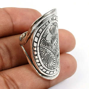 Artisan Design 925 Sterling Silver Made Full Finger Statement <b>Ring</b> IGI Certified Festive <b>Ring</b> Available At Reasonable Price - Product Image 2