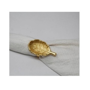 Luxury Gold Palm Leaf <b>Aluminum</b> Eco-Friendly Durable Modern Napkin Ring Holder Tropical Wedding <b>Table</b> Dcor for Resort Wholesale - Product Image 2