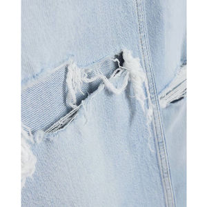 Jeans de Mezclilla Desgastados para Mujer, Estilo Casual para la Noche, Corte Recto, Azul, Largo hasta el Tobillo, Pantalones de Mezclilla de Lujo - Product Image 3