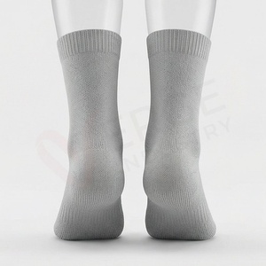 Men's Crew <b>Socks</b> Solid Color Knitted 5 <b>Toe</b> Breathable Cotton Daily Wear Spring Style - Product Image 2