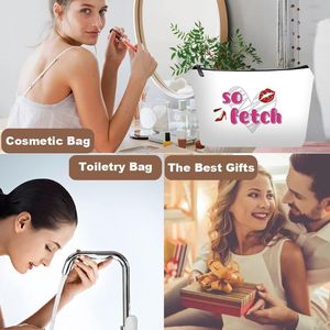 Set di Borse Organizer per Trucchi Personalizzate a Tema 'So Fetch' con Specchio, Divertenti Borse da Viaggio per Cosmetici per Donne e Ragazze - Product Image 3