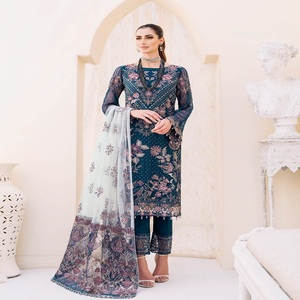 Pakistani Designers' Embroidered Chiffon Shalwar Kameez Suits 3-Piece Women's Casual Daily <b>Kurti</b> Wear Lehenga for Girls Parties - Product Image 6