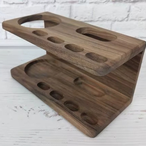 Soporte de madera para cepillos de dientes, decoración para encimera de baño de hotel, con función de almacenamiento duradera y elegante - Product Image 1