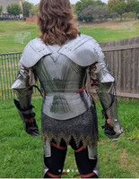 Traje de armadura de placa completa gótica medieval Battle Warrior Crusader Suit Of Armor Traje de cuerpo completo portátil Acero Battle-ready Hallowee