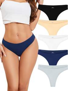 Tanga Sexy para Mujer, Ropa Interior de Tiro Bajo, Encaje, Algodón, Elastano, Suave, Elástica, Transpirable, Cómoda, para Uso Diario y Fitness - Product Image 3