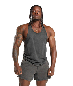 Camisetas sin mangas de algodón y elastano para hombre, estilo urbano, de secado rápido, transpirables, cuello redondo, para gimnasio y running, 2026 - Product Image 1