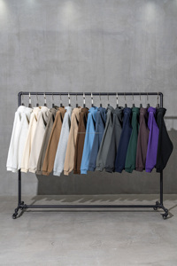 Sweatshirts à capuche et sweatshirts pour hommes 100% coton vierge épais en polaire poids lourd surdimensionné avec logo imprimé personnalisé - Product Image 3