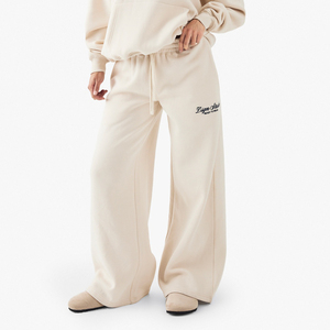 Custom DTG Wide Leg <b>Sweat</b> <b>Pants</b> Polyester Cotton Casual Loose Fit Jogger Trousers Personalized Print Street Wear Style for <b>Women</b> - Product Image 1