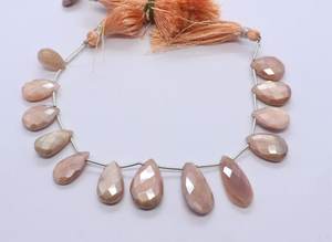 ลูกปัดมูนสโตนทรงลูกแพร์เคลือบสีพีช AAA ขนาด 9x15 ถึง 11x17 มม. ลูกปัดพลอยมูนสโตนทรงลูกแพร์เคลือบสี - Product Image 6