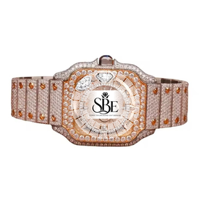 Reloj de Diamantes de Plata y Acero Inoxidable de Primera Calidad con Moissanita, Reloj de Moda con Diamantes Reales y Diseño Duradero - Product Image 1