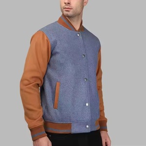 OEM ODM College Letterman Varsity <b>Jacket</b> Custom Embroidery Wool <b>Leather</b> Baseball <b>Jacket</b> - Product Image 3