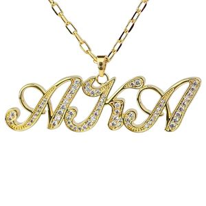 Gold Script Letter Pendant <b>Necklace</b> with Crystal Detail Fine Chain Elegant <b>Statement</b> Women Fashion Jewelry Everyday Party - Product Image 5