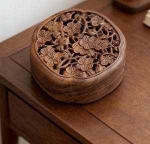 Difusor de Aromaterapia de Madera Hecho a Mano, Estilo Oriental Redondo, Quemador de Incienso Ecológico No Tóxico para Meditación - Product Image 2