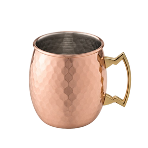 Mug Moscow Mule en cuivre martelé pur de haute qualité avec poignée en laiton, tasse à bière en cuivre massif artisanale pour accessoire de bar - Product Image 1