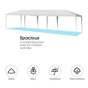 10 X 30 Feet Wedding & Party Gazebo <b>Canopy</b> <b>Tent</b> with Connection Stakes and Wind Ropes - Product Image 5