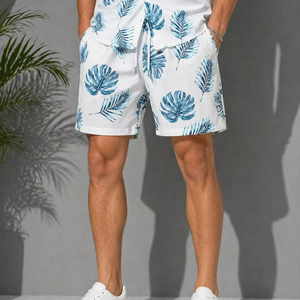 Men's Casual Summer Shirt 300Grams Breathable Anti-Pilling Satin Fabric Short Sleeve Floral Printed Design satin 100% polyester - Product Image 3