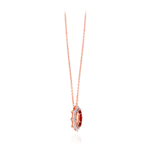 GLEAMORA ENTERPRISE Pendentif certifié en or rose 14K avec diamant de laboratoire taille brillant couleur H 4,4g pour femme, tendance et idéal au quotidien - Product Image 2