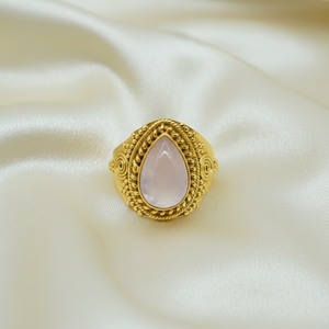 Top Quality Rose <b>Quartz</b> Handmade Silver <b>Ring</b> Vintage Boho Statement <b>Ring</b> Rose Gold Yellow Gold Plated Gemstone Jewelry Gift her - Product Image 4