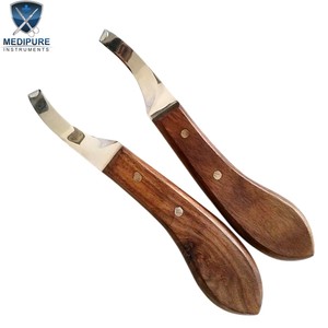 Cuchillo para Pezuñas Premium con Mango de Madera, Herramienta de Acero Inoxidable para el Cuidado de Pezuñas de Caballos, Ganado, Ovejas y Cabras, Veterinaria - Product Image 3