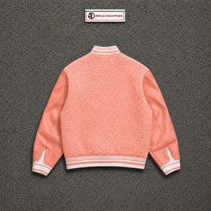 PREMIUM LIGHT PINK LETTERMAN VARSITY <b>JACKET</b> <b>FOR</b> <b>MEN</b> TRENDY ATHLETIC LEATHER SLEEVE STREETWEAR <b>SMART</b> LIGHTSPORTS <b>JACKET</b> SPORTS FA - Product Image 6