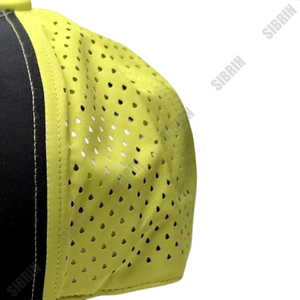 Gorra Deportiva SIBRIN Negra y Amarilla con Perforaciones Láser, Visera Curva, Secado Rápido, para Running, Tenis, Golf, Ajustable - Product Image 2