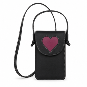 Cute Heart Crossbody Fashion Bag for Women | PU Leather Durable Lightweight Mini Phone <b>Pouch</b> | Stylish Shoulder Sling Purse - Product Image 1