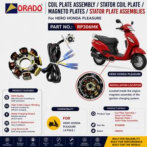 Conjunto de Placa de Bobina de Estator Honda Pleasure, Calidad de Exportación para Repuestos de Motocicletas en India, Orado - Product Image 3