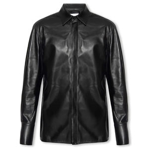 Camisas de Cuero para Hombre, Ropa Casual de Invierno, Logotipo Bordado Personalizado, Cuero Vacuno Genuino, Ropa de Calle para Clubes y Fiestas, Camisa Resistente al Viento - Product Image 1