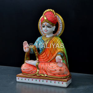 Statue de Bhagwan Swaminarayan en marbre |   Murti Swaminarayan artisanal – MALIYAS - Product Image 2