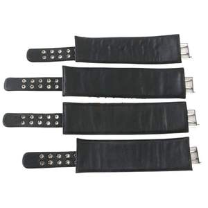 Ensemble de bondage personnalisable en cuir de vachette de qualité supérieure avec menottes réglables et anneau en D, couleur personnalisable - Product Image 2