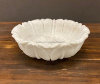 Bols en marbre blanc naturel écologiques, fabriqués artisanallement, design lotus, luxe moderne, vaisselle de table 20 pièces, décoration, en stock