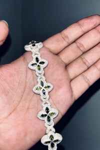 Bracelet à maillons infinis en argent sterling 925, serti de diamants Moissanite taille marquise et taille ronde, style hip-hop, bijoux de mode bling-bling - Product Image 4