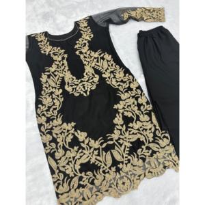 Conjunto de Top y Pantalón para Fiesta con Pedrería de Perlas, Talla XL - Product Image 3