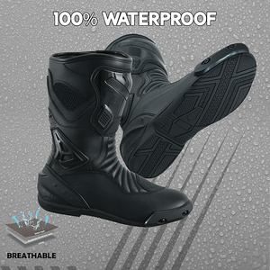 Zapatos de moto para mujer, botas de moto rosas para niñas, zapatos de cuero impermeables para mujer, calzado protector para pies de mujer - Product Image 3