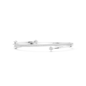 Pulsera de tenis de moissanita chapada en rodio de plata de ley 925 con piedras redondas engastadas en canal - Product Image 1