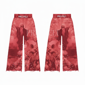 กางเกงจ็อกเกอร์ผ้าแคนวาสแฟชั่นสตรีทแวร์ลำลอง ดีไซน์พิมพ์ลายตามสั่ง ตกแต่งด้วยหมุด  ผลิตตามสั่งแบบ OEM ODM - Product Image 4