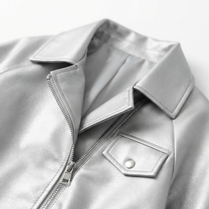 Chaqueta de Cuero PU para Hombre, Talla Grande, Estilo Motero, Resistente al Viento, Informal, para Otoño e Invierno, con Cierre, Teñida, Venta al Por Mayor, OEM - Product Image 4