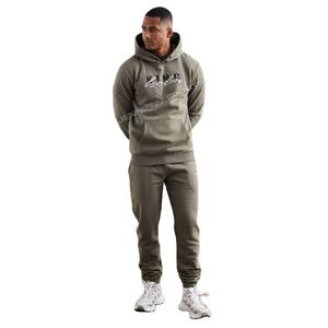 Ensemble de survêtement pour homme en molleton 100% coton 340 GSM, respirant, séchage rapide, coupe sportive, couleur unie, grandes tailles, idéal pour l'hiver - Product Image 1