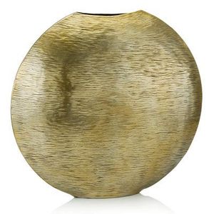 Vase de table en aluminium motif pierre bronze antique Art Déco The Metal Wave pour la décoration de la maison et du bureau avec base antidérapante - Product Image 5
