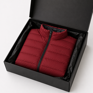 Veste synthétique rouge pour homme, col montant, fermeture éclair, coupe-vent, décontractée, hiver, polyester, synthétique, isolée - Product Image 6