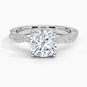 Anillo SOJ 07 con Corte Geométrico de Cojín, Chapado en Plata 925, Lujo, Diseño de Enredadera Trenzada Pequeña, Moissanita Certificada GRA 2ct D, para Aniversario de Bodas - Product Image 1