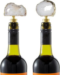 จุกปิดขวดไวน์คริสตัล Sip & Shimmer พร้อมฐานชุบทองและซีลลายริ้วสีดำ - Product Image 4
