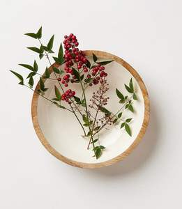 Kitchen Ready Wooden <b>Bowl</b> With <b>Enamel</b> Design Durable Decorative Utility For Everyday Use - Product Image 4