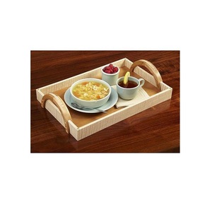 Bandeja de Madera Rústica para Desayuno, Plato de Servir de Madera Natural con Asas para Café, Té, Bocadillos, Comedor - Product Image 5