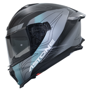 หมวกกันน็อค Astone Helmets รุ่น GT6 PLUS WAVES สีดำด้าน/น้ำเงิน ใหม่ ผลิตจากวัสดุ ABS แบบเต็มใบ ได้รับมาตรฐาน ECE22.06 รับประกัน 1 ปี สำหรับผู้ชาย - Product Image 2